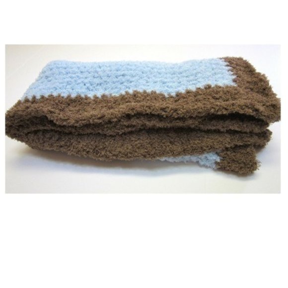 Chenille Baby Blanket Soft Fluffy 41x47 Lap Robe Blue Heirloom Afghan Crib Size - Picture 4 of 6